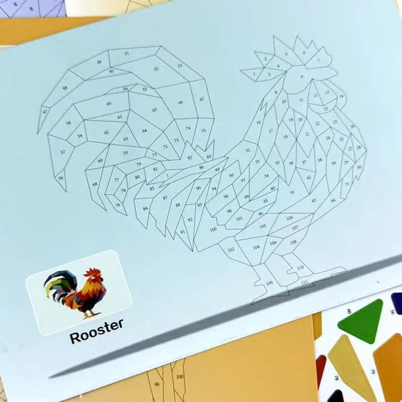 6 Theme DIY Creative 3D Puzzle Art Digital Sticker Animal Cognitive