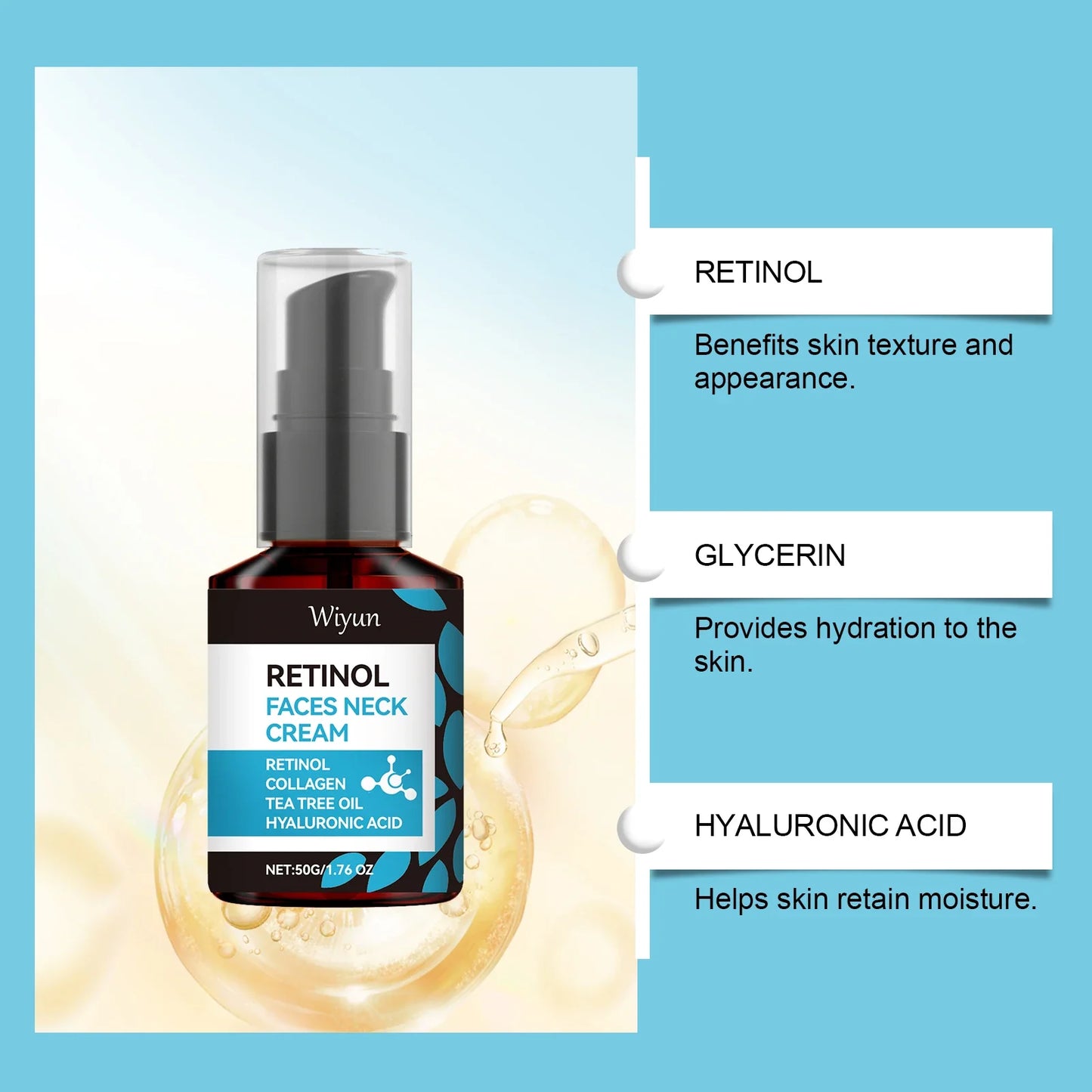 WIYUN Retinol Collagen Firming Face & Neck Cream 50g