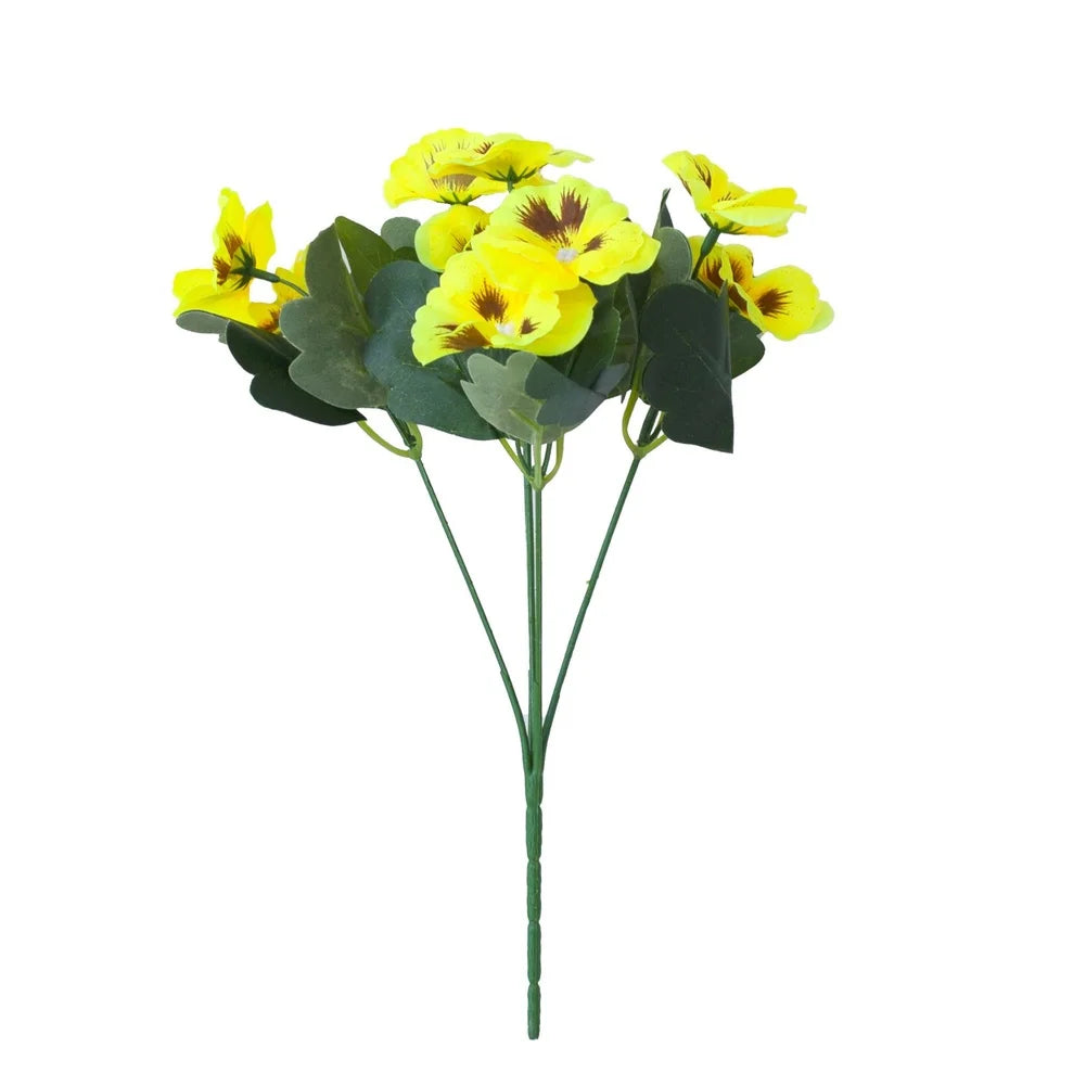 Spring Artificial Pansy Silk Flower Home Outdoor Mall Decor Bouquet