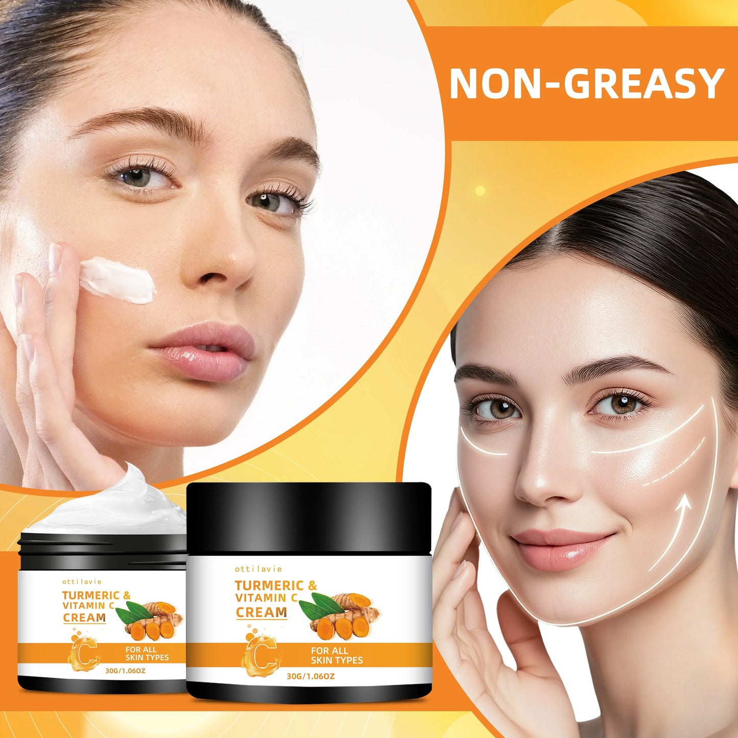 Turmeric & Vitamin C Cream 2pc Set – Hydrating, All Skin Types