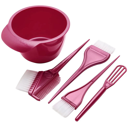 Premium Salon Hair Dye Kit 5PCS Hair Coloring Brush and Bowl Set DIY Hair Dyeing Bleach Barber Hair Color Applicator Tools Peaceful Pleasures Health and Wellness 5PCs