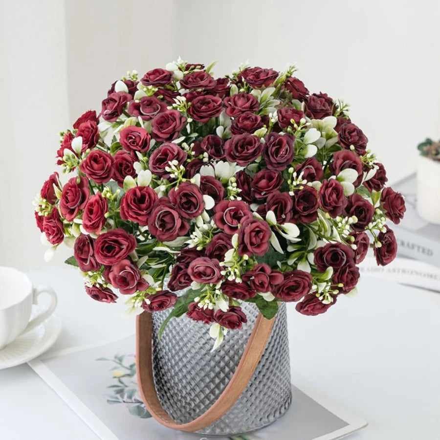 Artificial Silk Rose Bouquet – Wedding, Home & Garden Decor