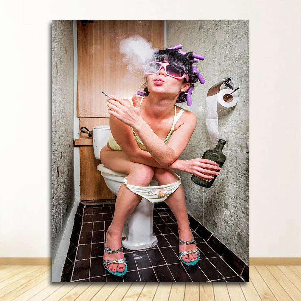 Black & White Woman Canvas Wall Art | Bar & Home Décor Print Canvas Wall Art Peaceful Pleasures Health and Wellness 0237XX06 30x40cm Unframed