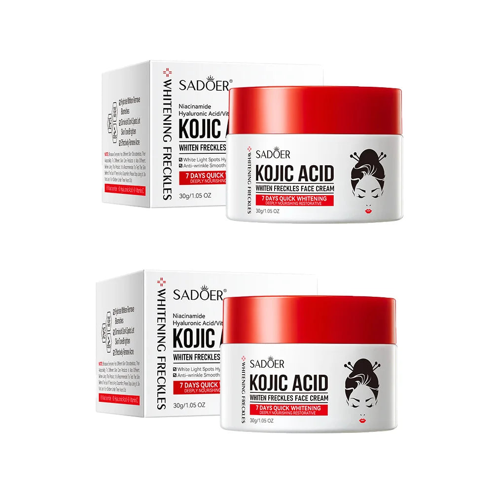 1/2/4pcs SADOER Kojic Acid Face Cream Moisturizing Freckle Removing Creams Brightening Hydrating Facial Cream Skin Care Products Peaceful Pleasures Health and Wellness 2pcs
