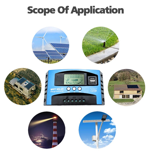 Solar Charge Controller MPPT 30A 50A 80A 100A LCD Display 12V 24V AUTO Dual USB Solar Charge And Discharge Controller Peaceful Pleasures Health and Wellness