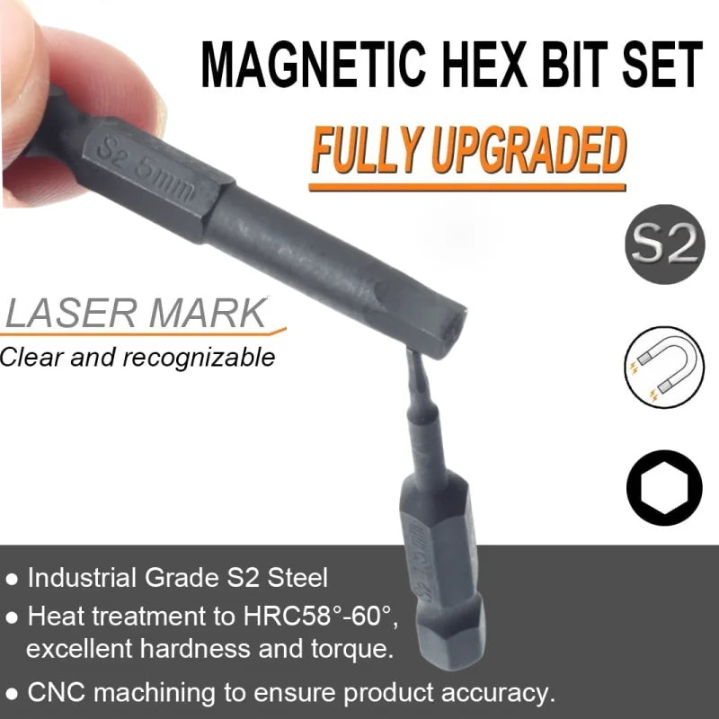 10-Pc Magnetic Hex Bit Set | SAE & Metric Allen Wrench Bits Peaceful Pleasures Health and Wellness