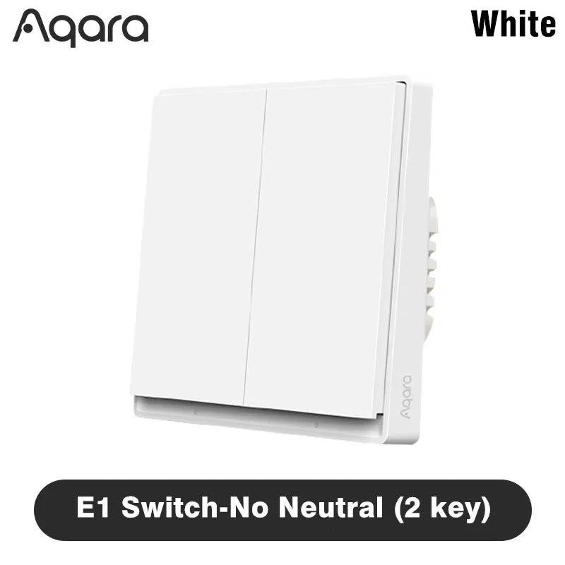 Aqara E1 Smart Wall Switch Zigbee 3.0 Wireless Key Light Switch Fire Wire With/No Neutral For Xiaomi Home Homekt APP Peaceful Pleasures Health and Wellness No Neutral 2key China Mainland