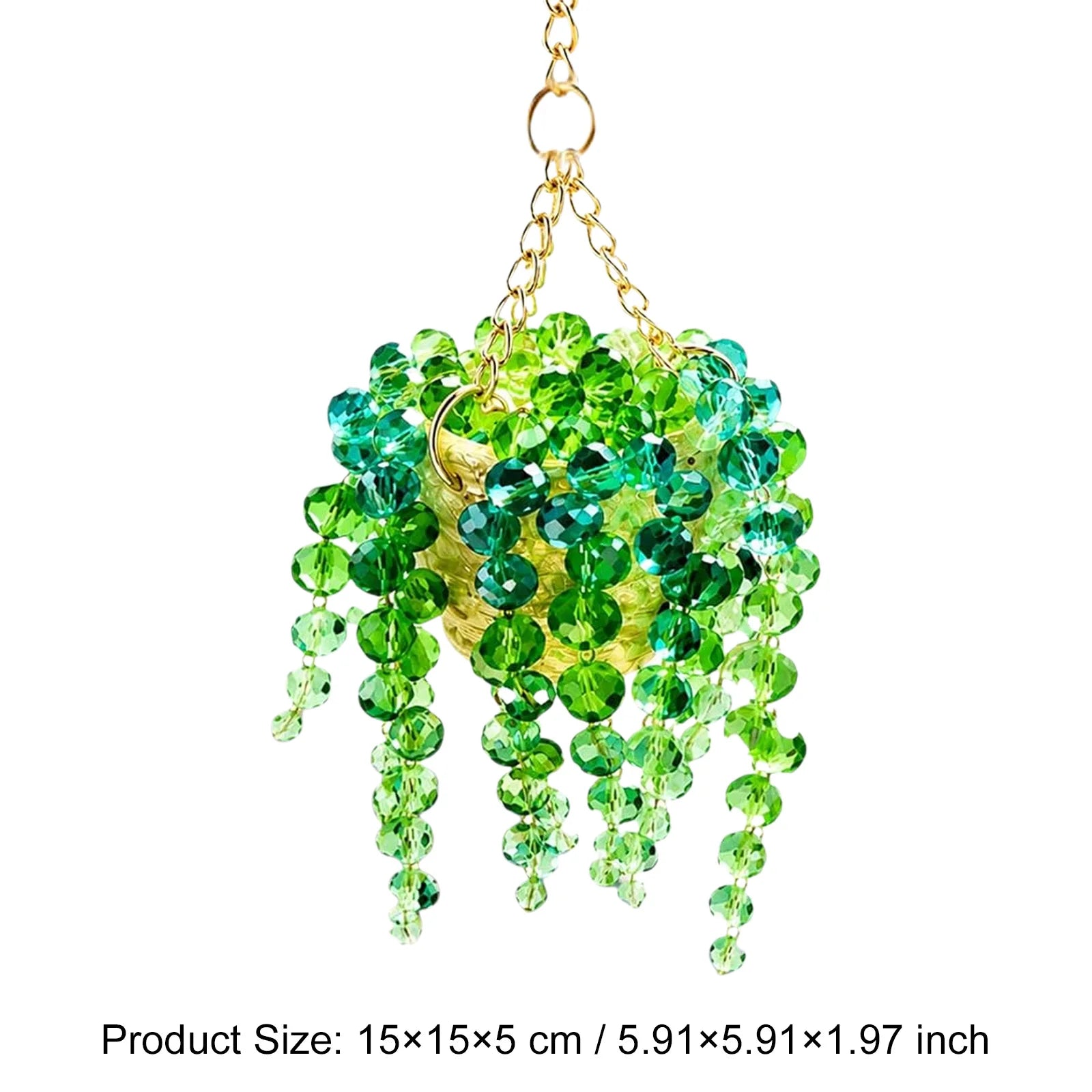 Beaded Plant Car Charm Multi-Beaded Crystal Sun Plant Hanger High-temperature Resistance for Gift for Home Garden Decor Cars Peaceful Pleasures Health and Wellness