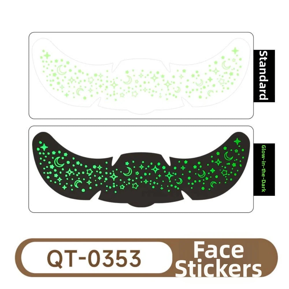 Luminous Temporary Face Tattoo Stickers – Stars & Hearts