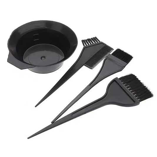 4-Piece Hair Dye Brush & Bowl Kit – Home Salon Coloring Set Hair Dye Tool Kit Peaceful Pleasures Health and Wellness Default Title