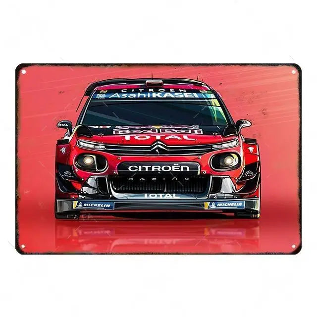 Cool Race Car Vintage Metal Poster Modern Sport Car Retro Tin Sign Auto Club Wall Decoration Plaque for Home Decor Peaceful Pleasures Health and Wellness