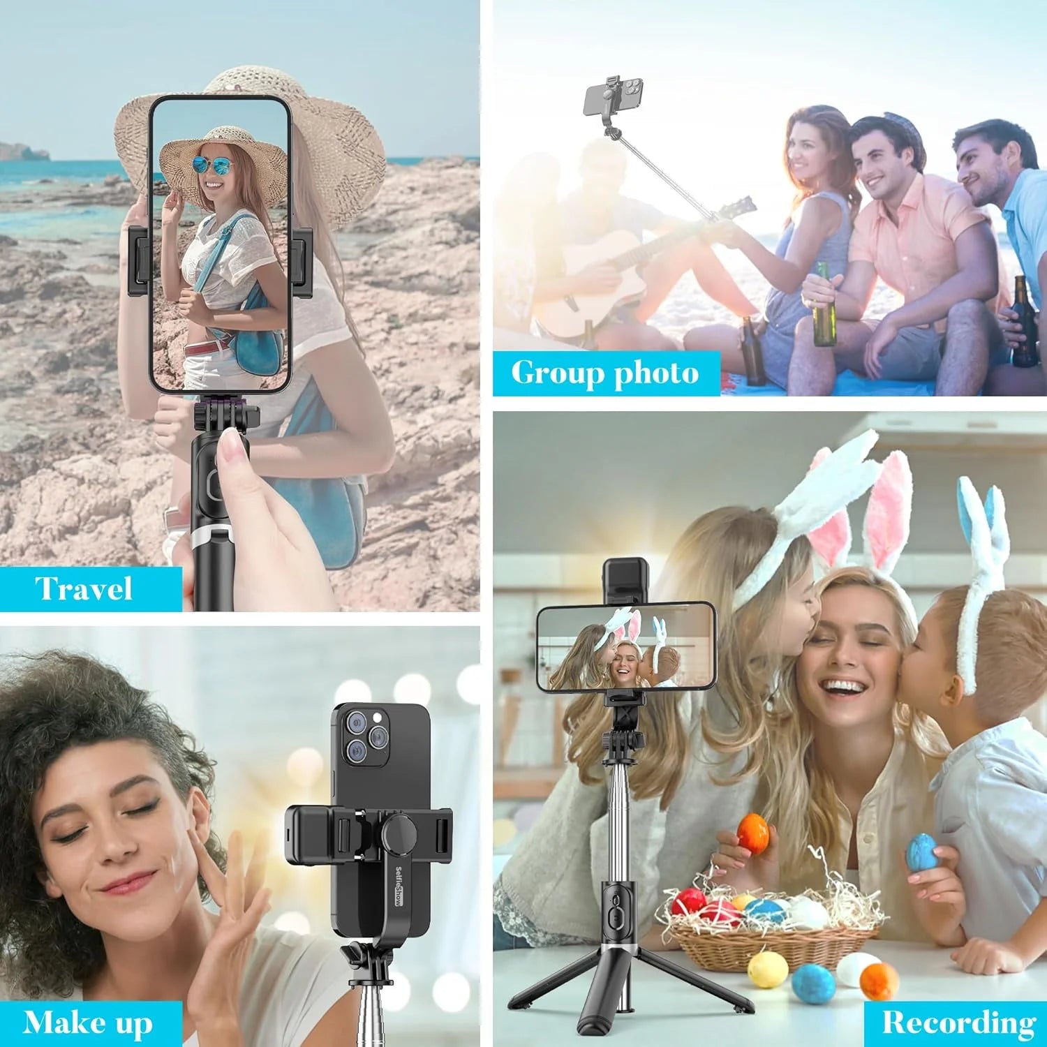 Selfie Stick Tripod with Light & Wireless Remote, Portable Bluetooth Retractable 70CM Phone Holder for Travel Vlog. Peaceful Pleasures Health and Wellness