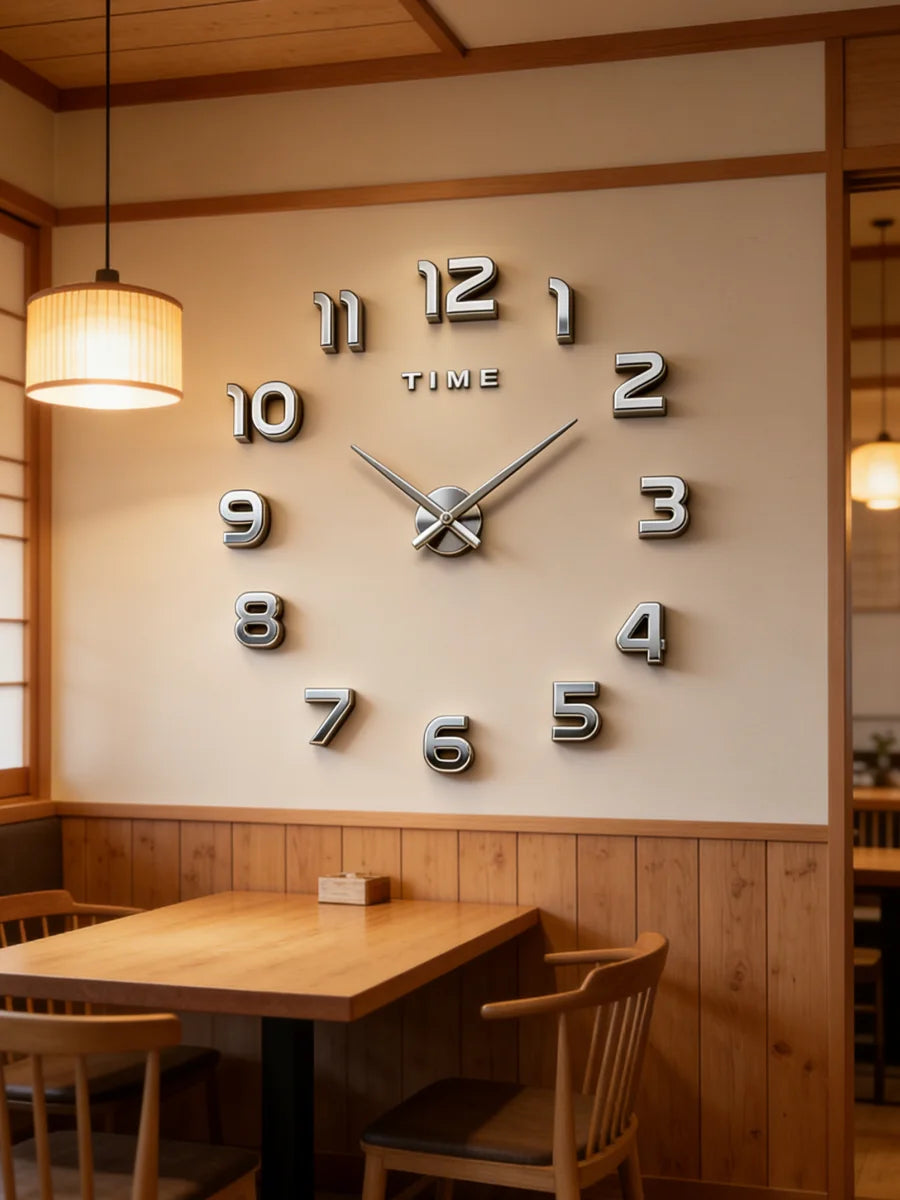 Large 3D Wall Clock Luminous Classic Wall Clocks DIY Digital Clock Wall Watches Stickers Silent Clock for Home Living Room Table Peaceful Pleasures Health and Wellness