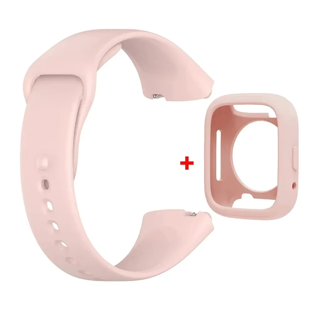 Silicone Strap+case Compatible for Redmi Watch 3 Active Smartwatch Band for Mi Watch 3 Active Protective Case Protector Cover Peaceful Pleasures Health and Wellness Light Pink Redmi Watch 3 Active