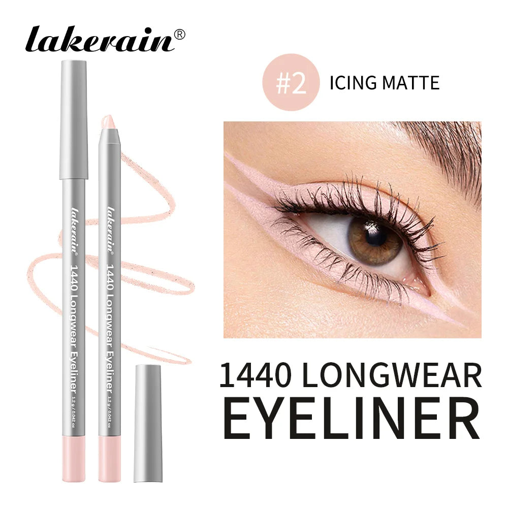 Lakerain Longwear Eyeliner 24h Long-lasting Wear Waterproof Smudge-proof Smooth Precise Application Smokey Eyeliner 12 Color Peaceful Pleasures Health and Wellness 2