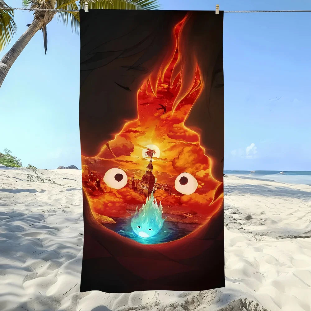 Howl's Moving Castle Quick-Dry Beach Towel | 11 Sizes Quick-Dry Beach Towel Peaceful Pleasures Health and Wellness z3 STJ90x180CM
