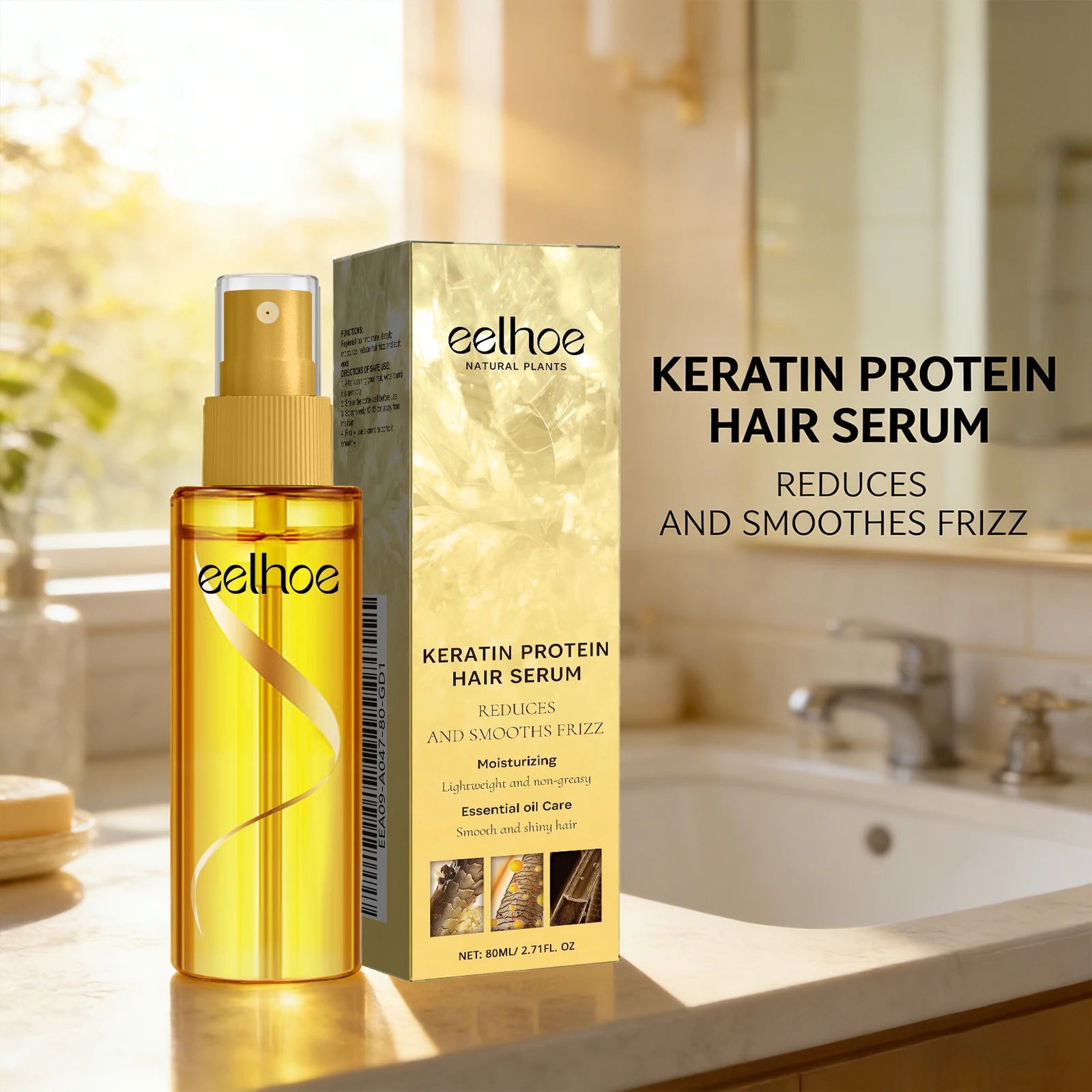 Keratin Protein Hair Serum Nourishing Repairing Damaged Hair Improve Gloss Reduce Hair Frizz Refreshing Hairdressing Oil Essence Peaceful Pleasures Health and Wellness