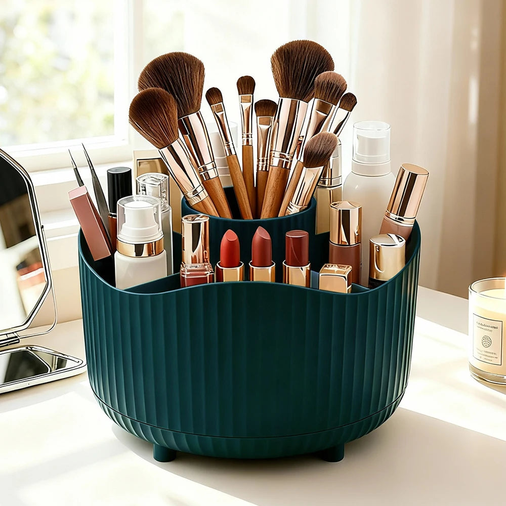 360° Rotating Makeup Organizer – Brush & Lipstick Holder Makeup Organizer Peaceful Pleasures Health and Wellness 360ZY-GN