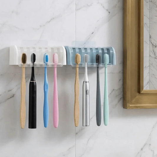 5-Slot Wall-Mounted Toothbrush Holder | Self-Adhesive Dust-Proof Toothbrush Holder Oasis Select