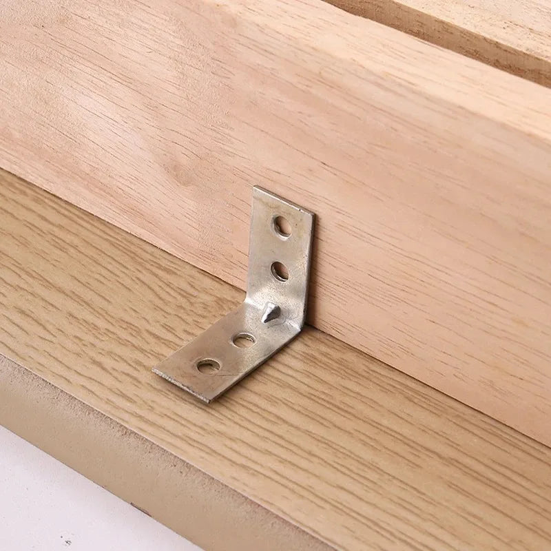 12pcs L-Shaped Metal Corner Brackets – Right Angle Shelf Braces