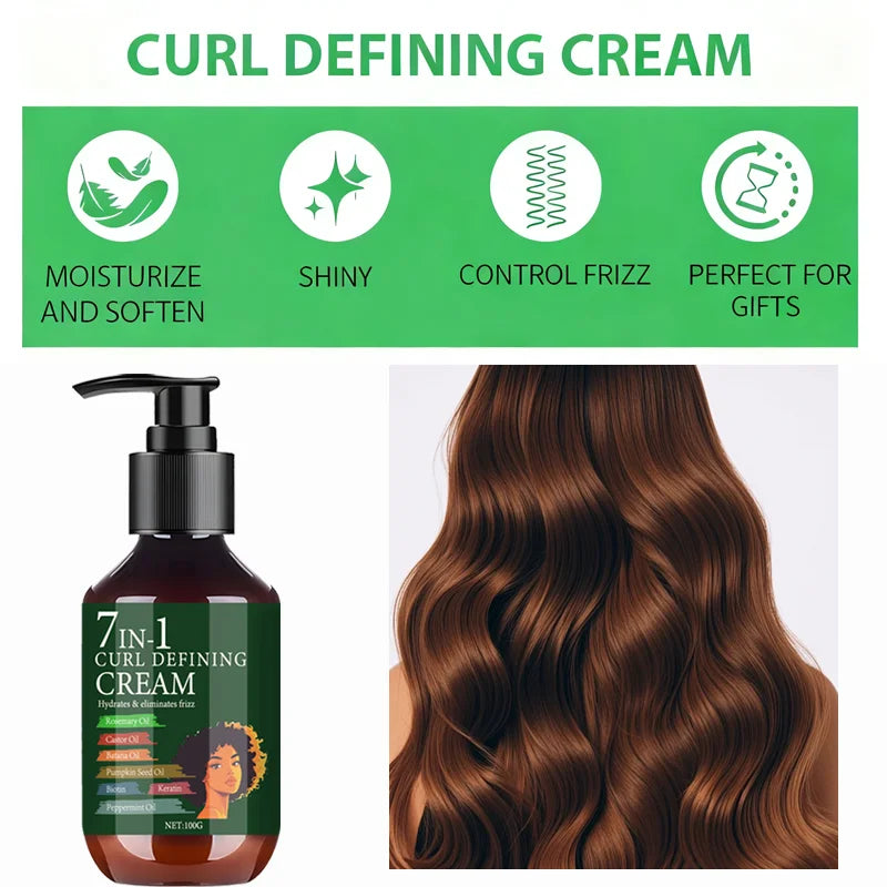 7-in-1 Curl Defining Cream – Rosemary & Castor Oil | 100g Curl Defining Cream Peaceful Pleasures Health and Wellness
