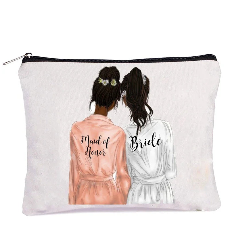 Bridesmaid & Maid of Honor Cosmetic Survival Bag Mirror Gift