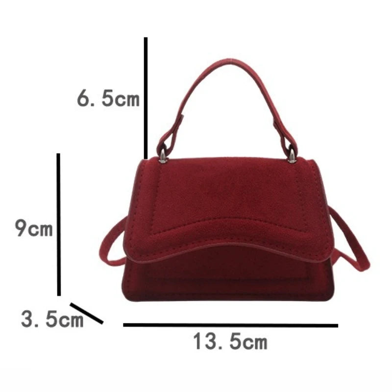 New Autumn Winter Suede High End Textured Fashion Solid Color Mini Handbag Women Stylish Crossbody Small Square Bags Daily Use Peaceful Pleasures Health and Wellness