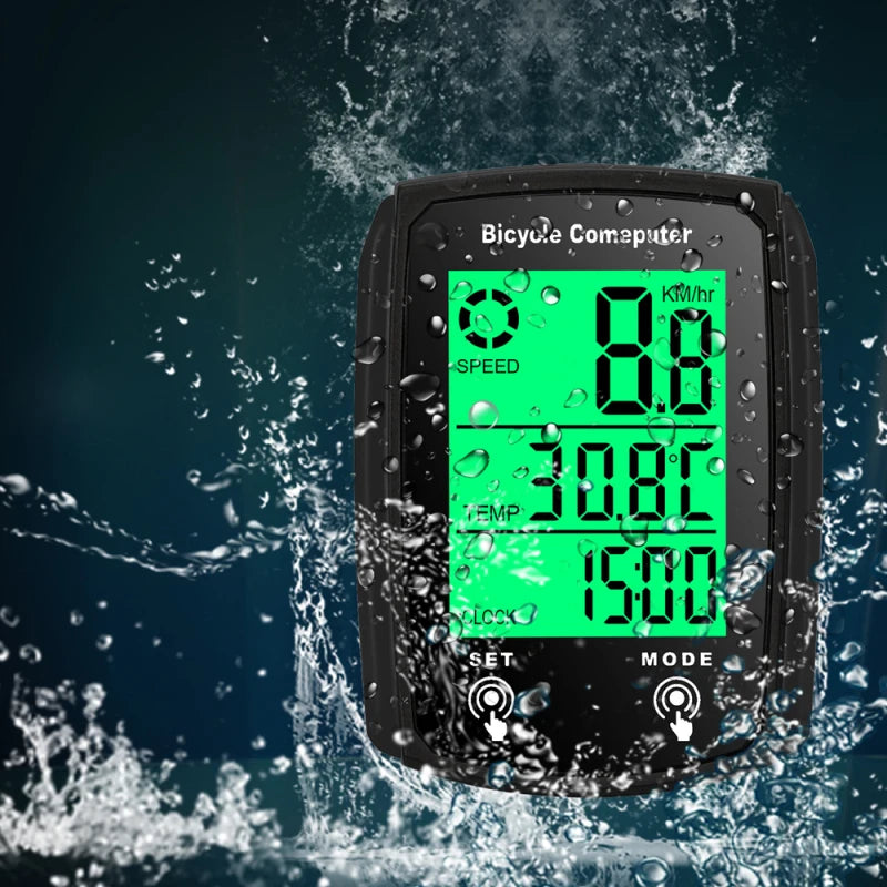 Bicycle Computer LED Digital Wired Cycling Computer Speedometer Touchscreen Bike Speed Odometer with Backlight Bike Accessories Peaceful Pleasures Health and Wellness