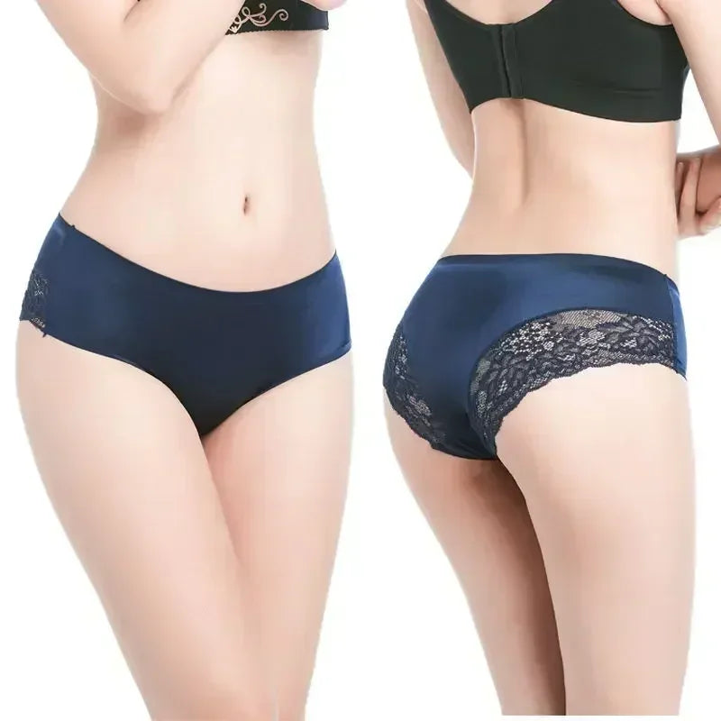 3-Pack Women's Seamless Lace Briefs – Soft Low Rise Underwear