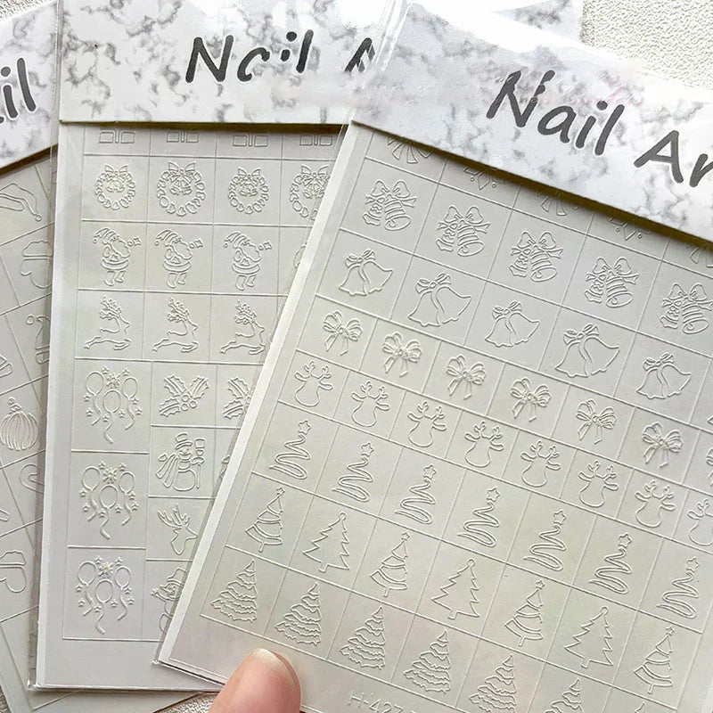 Airbrush Stencil For Nails Winter Snowflake Snow Tree Christmas Decors Hollow Nail Stickers Airbrush French Manicure Tips Peaceful Pleasures Health and Wellness