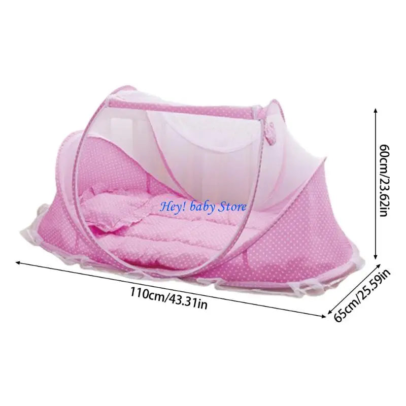 4-Piece Baby Foldable Netting Tent Crib Set | Breathable Mesh