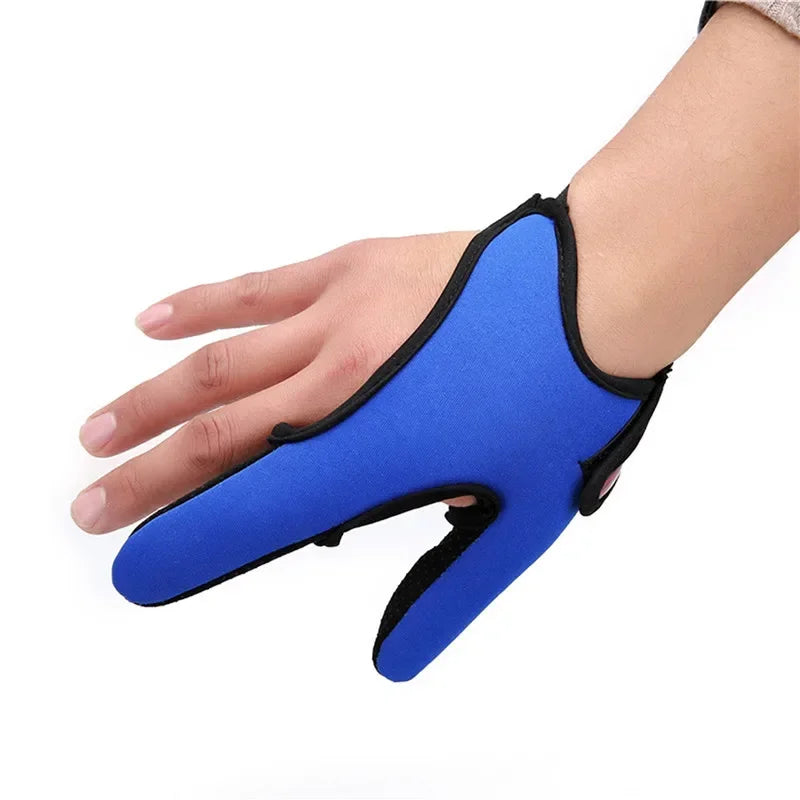 2-Finger Cut Fishing Gloves | Anti-Slip Breathable Protector Fishing Gloves Peaceful Pleasures Health and Wellness Blue Right Hand