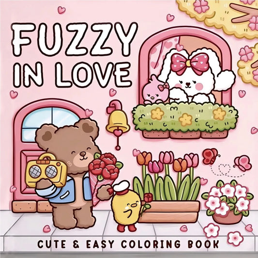 Fuzzy Love Adult Coloring Book Bold Easy Patterns Cute Drawing Peaceful Pleasures Health and Wellness HHB-HE-041