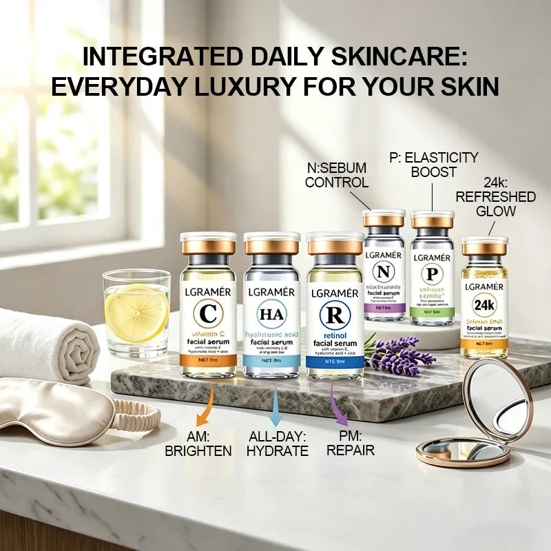 Vitamin C, Retinol & Hyaluronic Acid Face Serum Trio Set