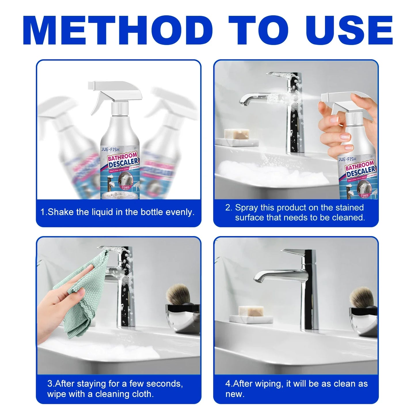 Jue-Fish Bathroom Scale Remover Deep Clean Spray 60ml