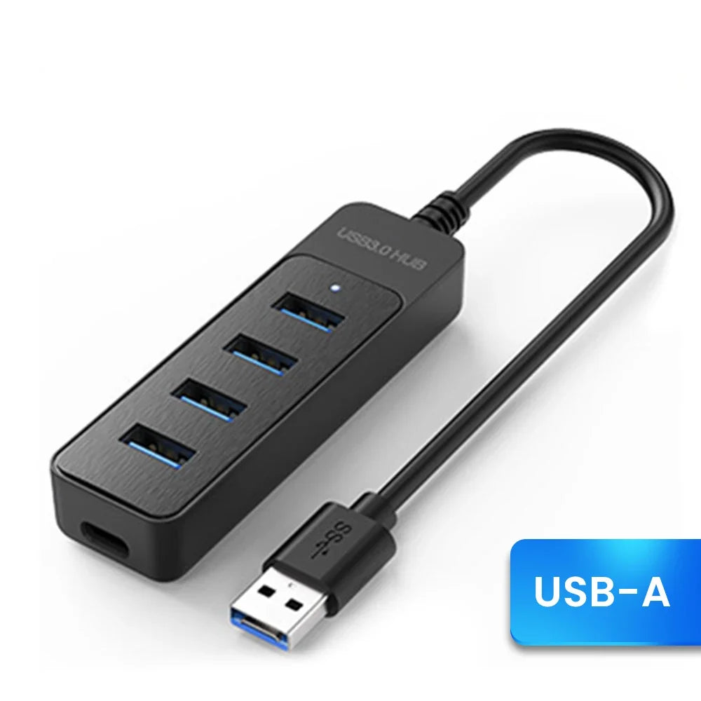 USB 3.0 Hub 4-Port Splitter with Type-C Power Port, Multi USB Expander for Laptop PC USB Adapter for U Disk Mouse Peaceful Pleasures Health and Wellness usb to usb