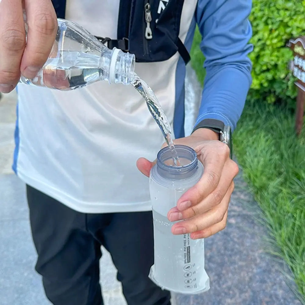 250/500ml Summer Folding Sport Water Bottle Portable Lightweight Soft Water Bag Hiking Running Water Cup Outdoors Peaceful Pleasures Health and Wellness