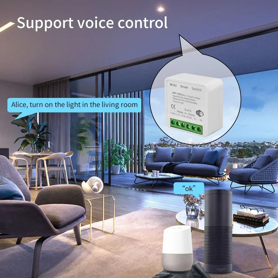 WiFi Smart Switch 16A 20A 433Mhz Receiver Breaker Tuya Smart Life App Remote Supports 2-way Control Works with Alexa Google Home Peaceful Pleasures Health and Wellness