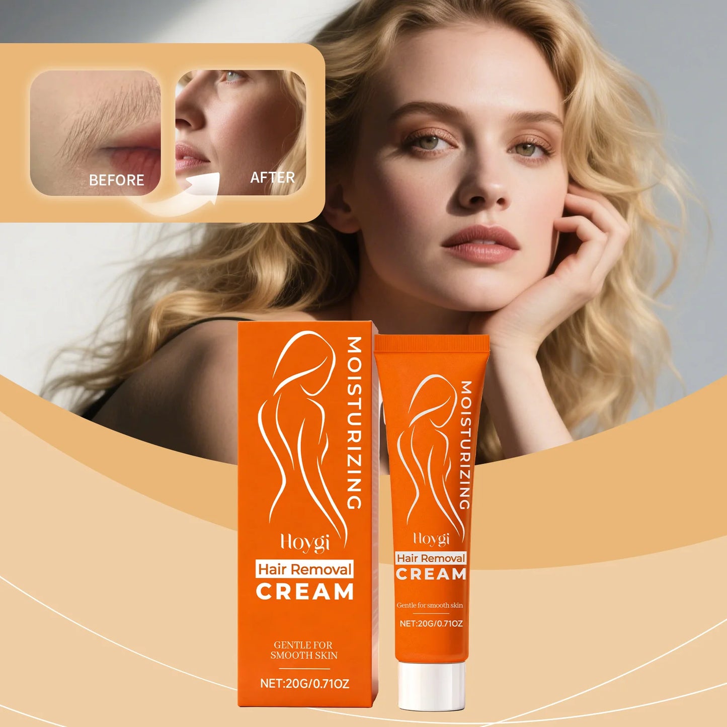 Painless Facial Hair Removal Cream with Shea Butter – Women