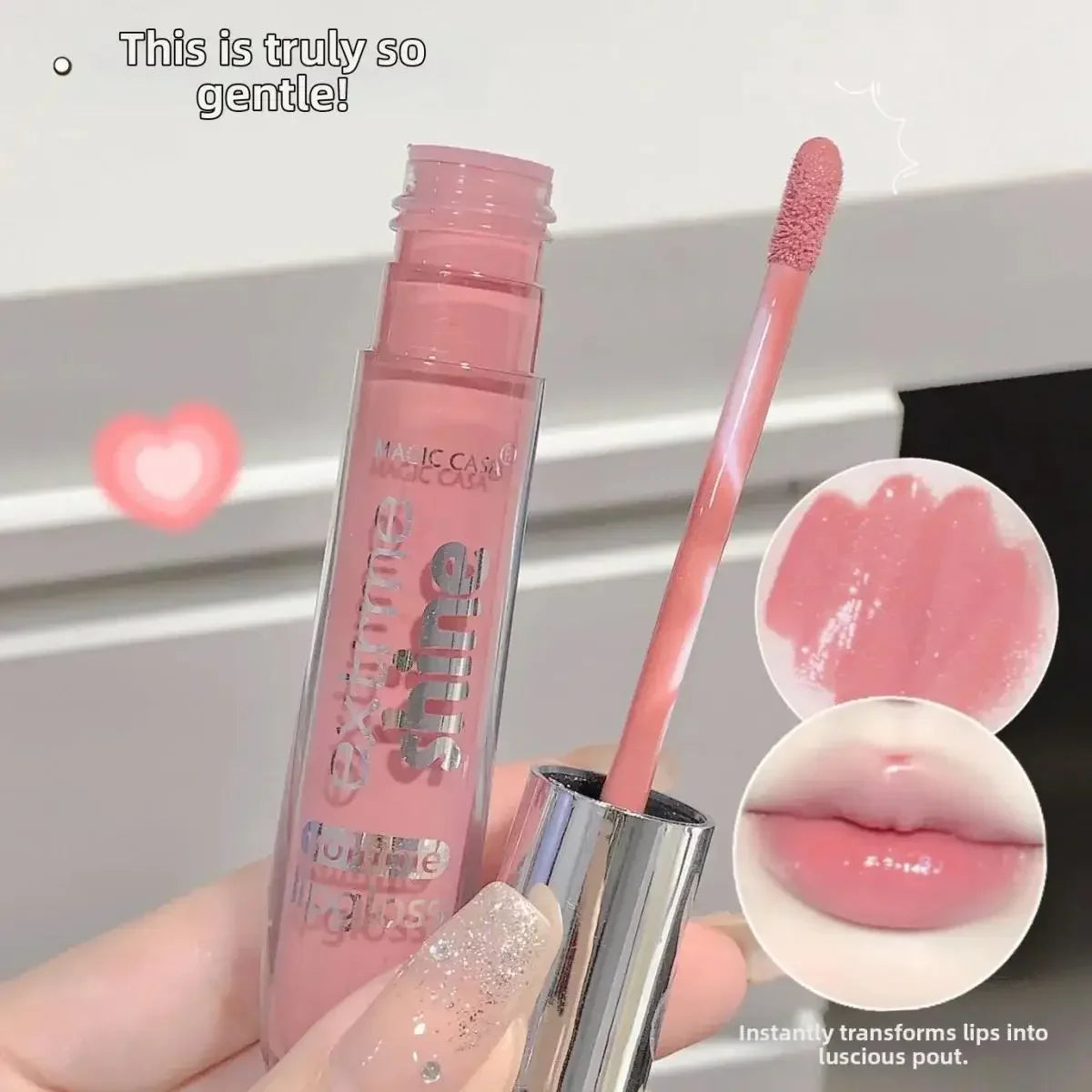 MAGIC CASA Shimmer Lip Oil Gloss – Hydrating Pearlescent Glaze