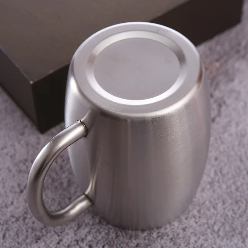 Double-Wall Stainless Steel Insulated Mug with Lid – 420ml Coffee, Tea & Beer Tumbler