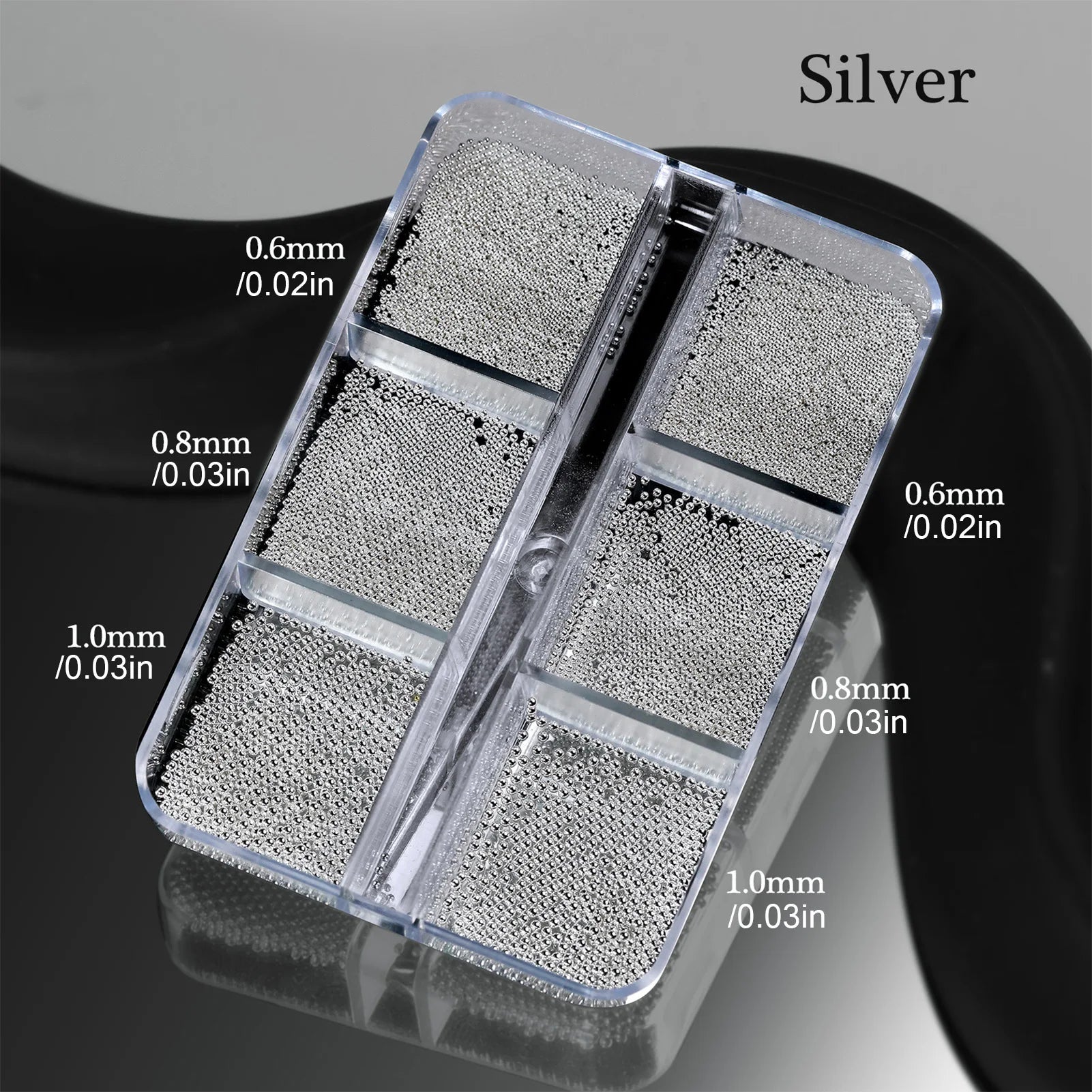 Alloy Small Steel Beads Nail Art Decoration Kit 6 Grids Gold Silver Mixed Colors Diy Manicure Charms For Home Salon Use Peaceful Pleasures Health and Wellness