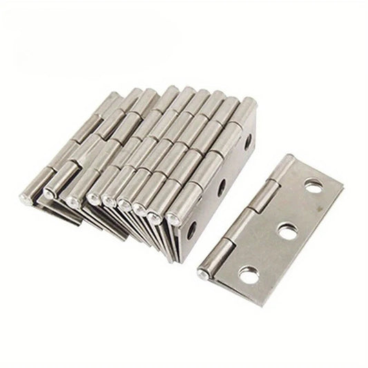 New 10pcs Stainless Steel Door Hinges Cabinet Doors Windows Wooden Box Flat Hinge Home Furniture Hardware Accessories Peaceful Pleasures Health and Wellness