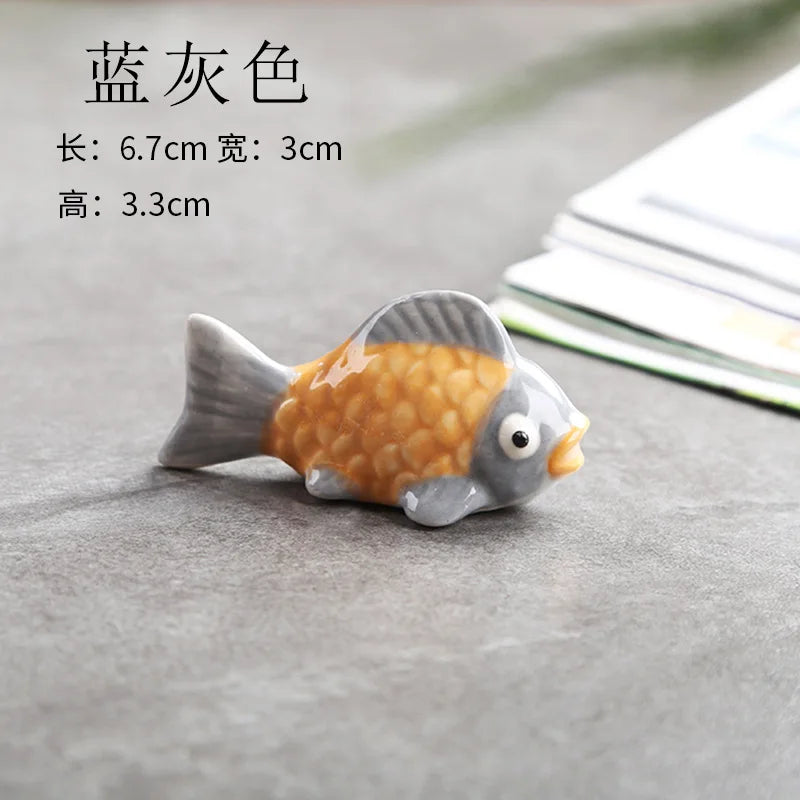 Cute Fish Ceramic Chopstick Rest | Utensil Holder & Table Decor