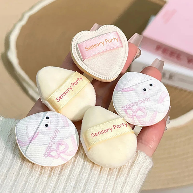 Pink Mini Finger Puff Set – Soft Velvet Makeup Sponges 5pcs
