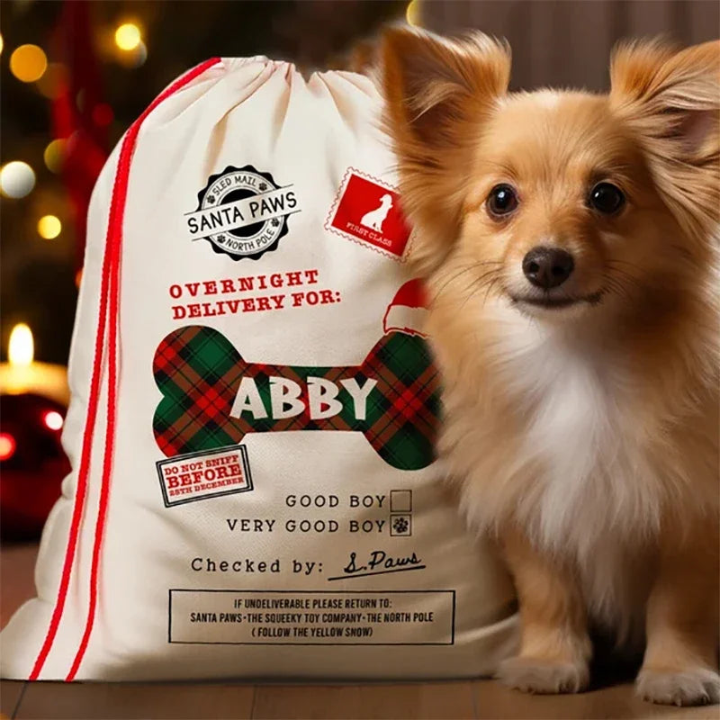 Personalised Santa Sack | Dog & Pet Christmas Stocking Bag