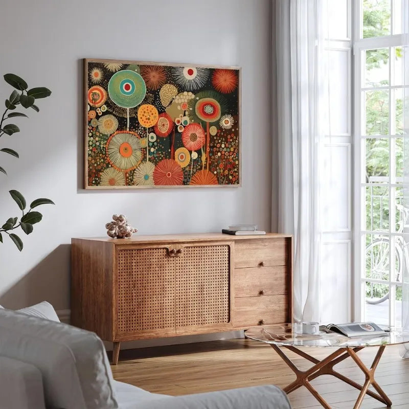 Yayoi Kusama Abstract Nature Canvas Wall Art | Colorful Poster
