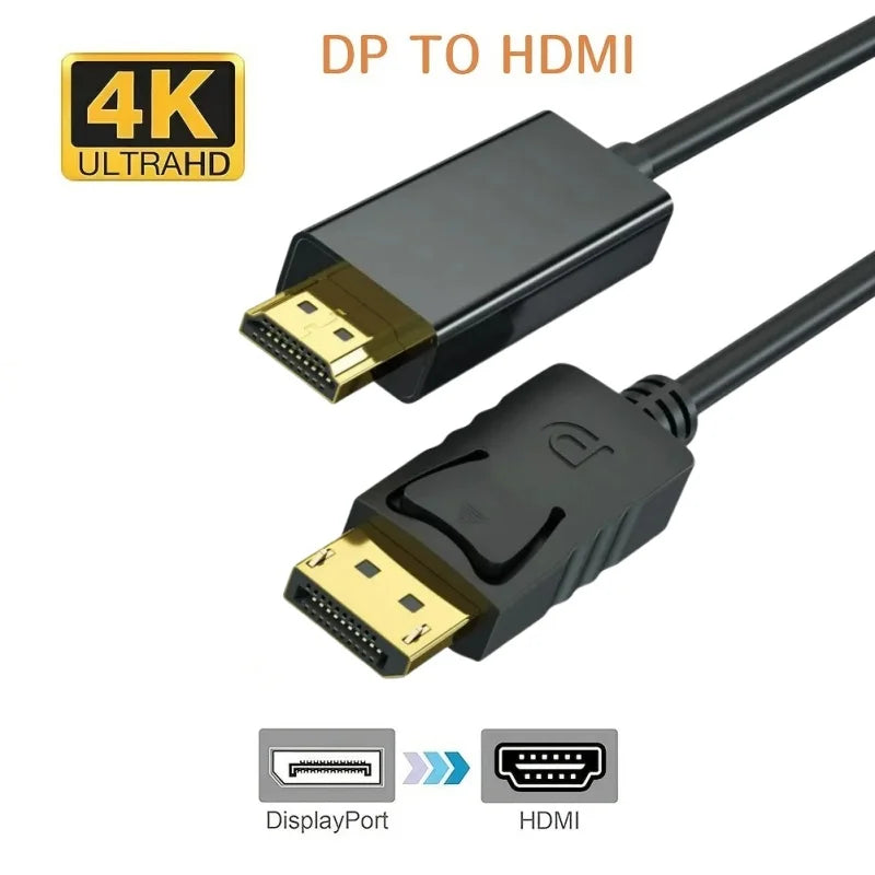 1.8m DisplayPort to HDMI Cable 1080P | PC Laptop TV Monitor