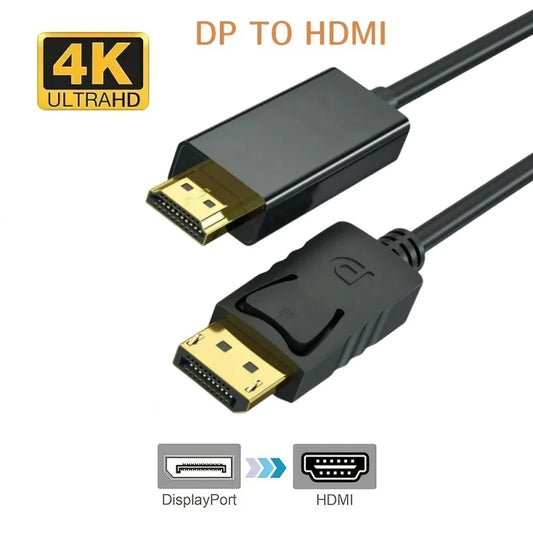 1.8m DisplayPort to HDMI Cable 1080P | PC Laptop TV Monitor DisplayPort HDMI Cable Peaceful Pleasures Health and Wellness