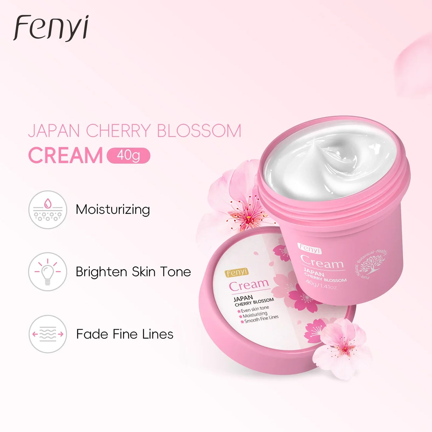 LAIKOU Cherry Blossom Face Cream – Hydrating Moisturizer 40g